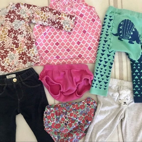 Baby Girl‎ Clothing Bundle. Pants, Bloomers, Shirts, Ruffle Butt. Size 9 Months - Picture 2 of 4